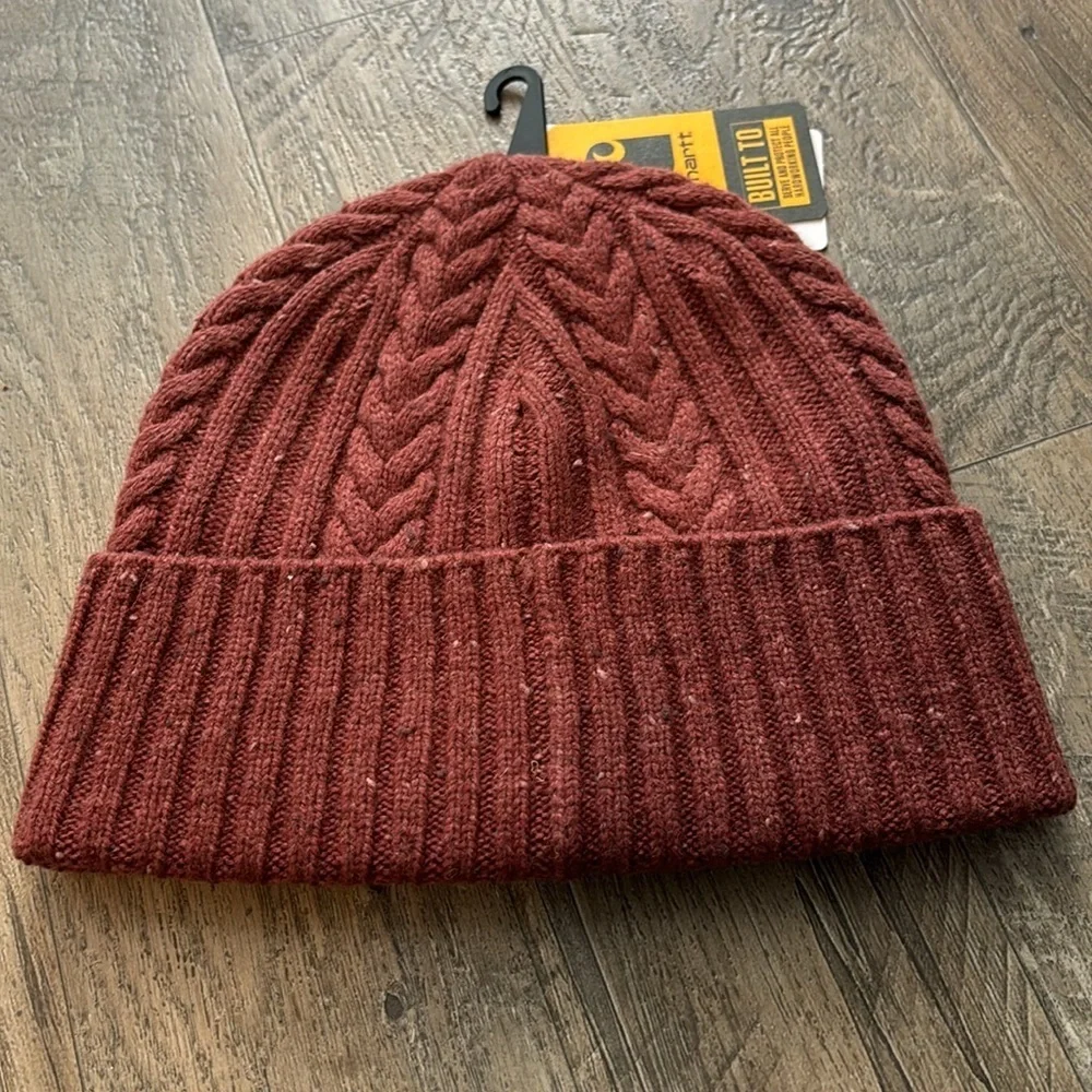 Carhartt Wool Blend Cable Knit cuffed fisherman beanie hat, warm, Winter- sable - Picture 3 of 7